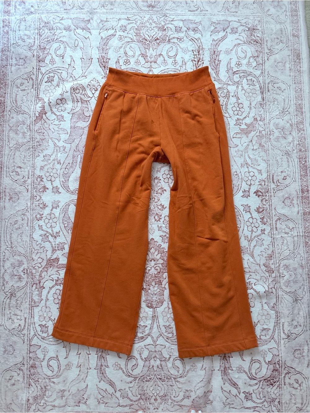 Athleta Kids Pumpkin Orange Wide-Leg Pull-On Joggers